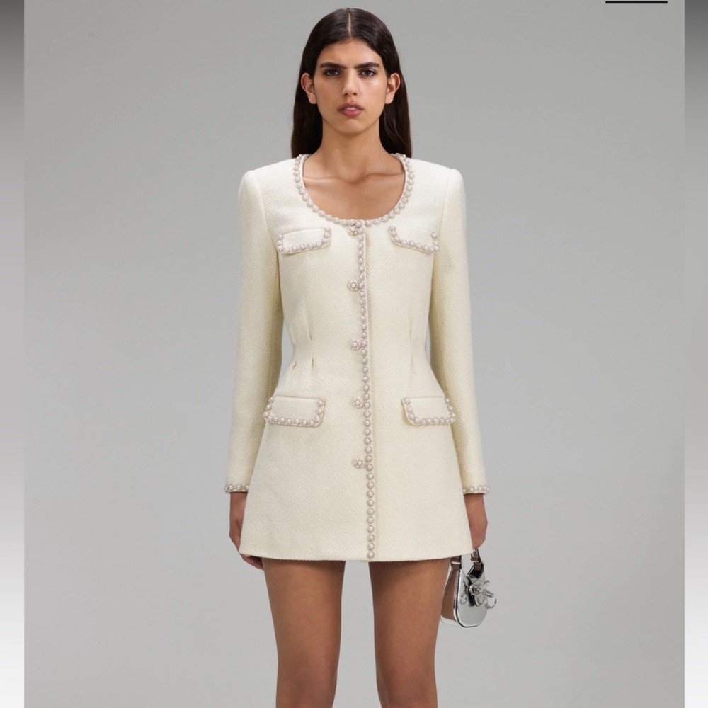 Self-Portrait boucle embellished dress UK8/US4